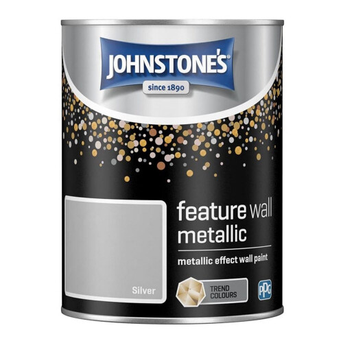 Johnstone's Johnstones Feature Wall Metallic Effect Wall Paint 1.25l Silver