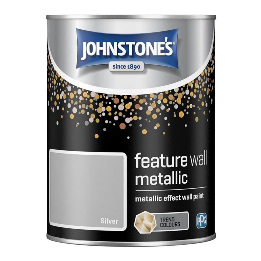 Johnstones Feature Wall Metallic Effect Wall Paint 1.25l Silver