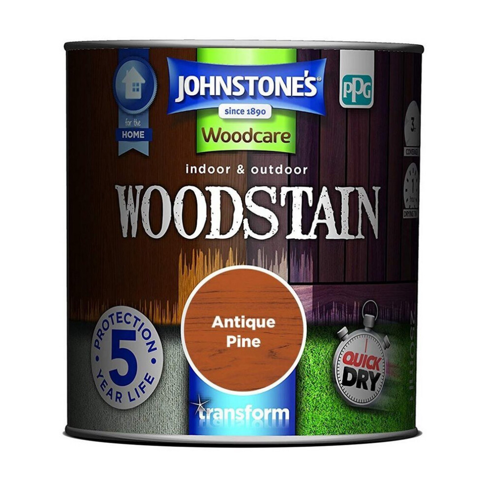 Johnstones Woodcare Indoor & Outdoor Woodstain 250ml Antique Pine