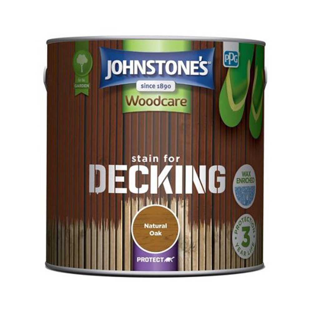 Johnstones Woodcare Stain For Decking 2.5l Natural Oak