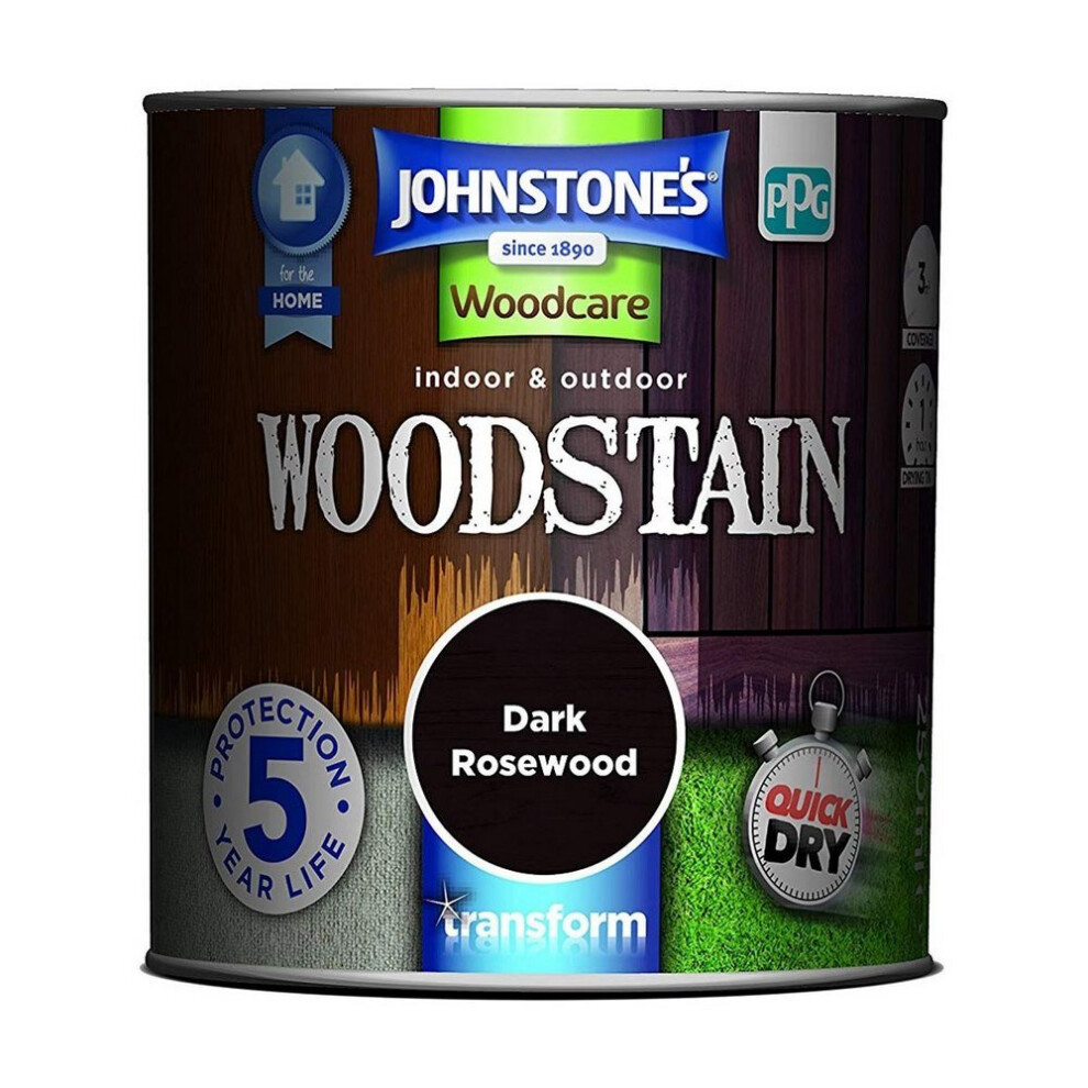 Johnstones Woodcare Indoor & Outdoor Woodstain 250ml Dark Rosewood