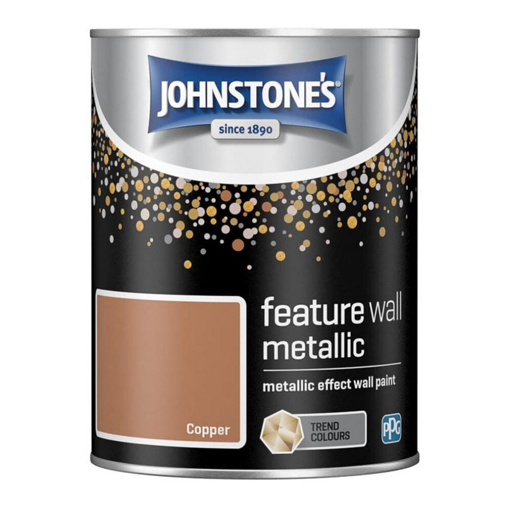 Johnstones Feature Wall Metallic Effect Wall Paint 1.25l Copper