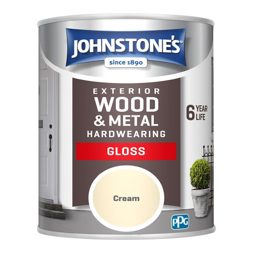 Johnstone's Johnstones Exterior Wood & Metal Hardwearing Gloss Paint 750ml Cream
