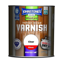 Johnstones Woodcare Indoor Wood Varnish 250ml Gloss Clear