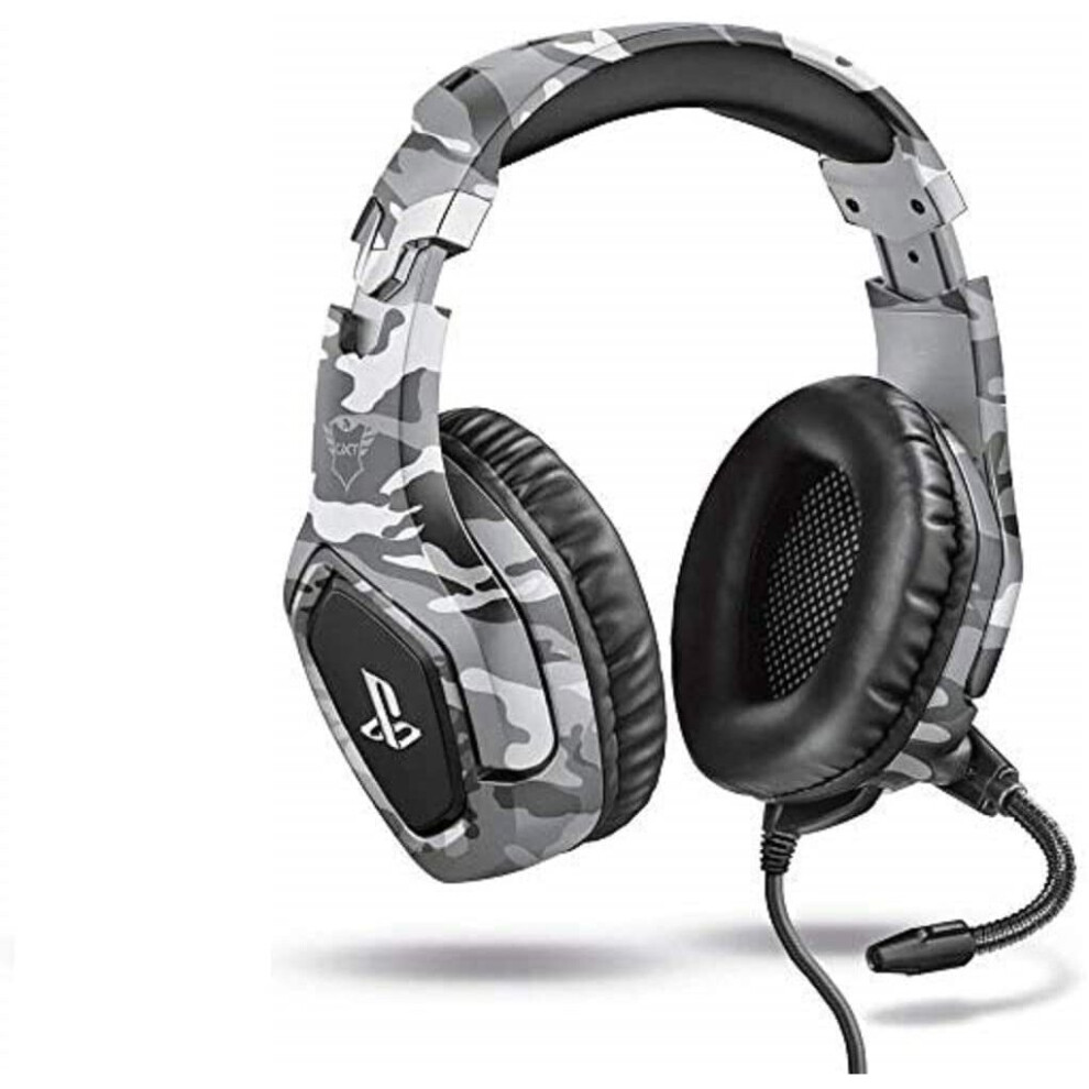 GXT 488 Forze-G [Officially Licensed for PlayStation] Gaming Headset for PS4 and PS5 with Flexible Microphone and Inline Remote Control - Grey