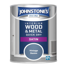 Johnstones Interior Wood & Metal Quick Dry Satin Paint 750ml Vintage Denim