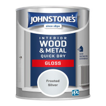 Johnstones Interior Wood & Metal Quick Dry Gloss Paint 750ml Frosted Silver