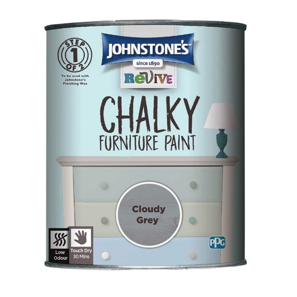 Johnstones Revive Chalky Furniture Paint 750ml Cloudy Grey