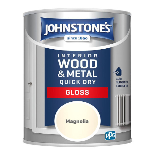 Johnstone's Johnstones Interior Wood & Metal Quick Dry Gloss Paint 750ml Magnolia