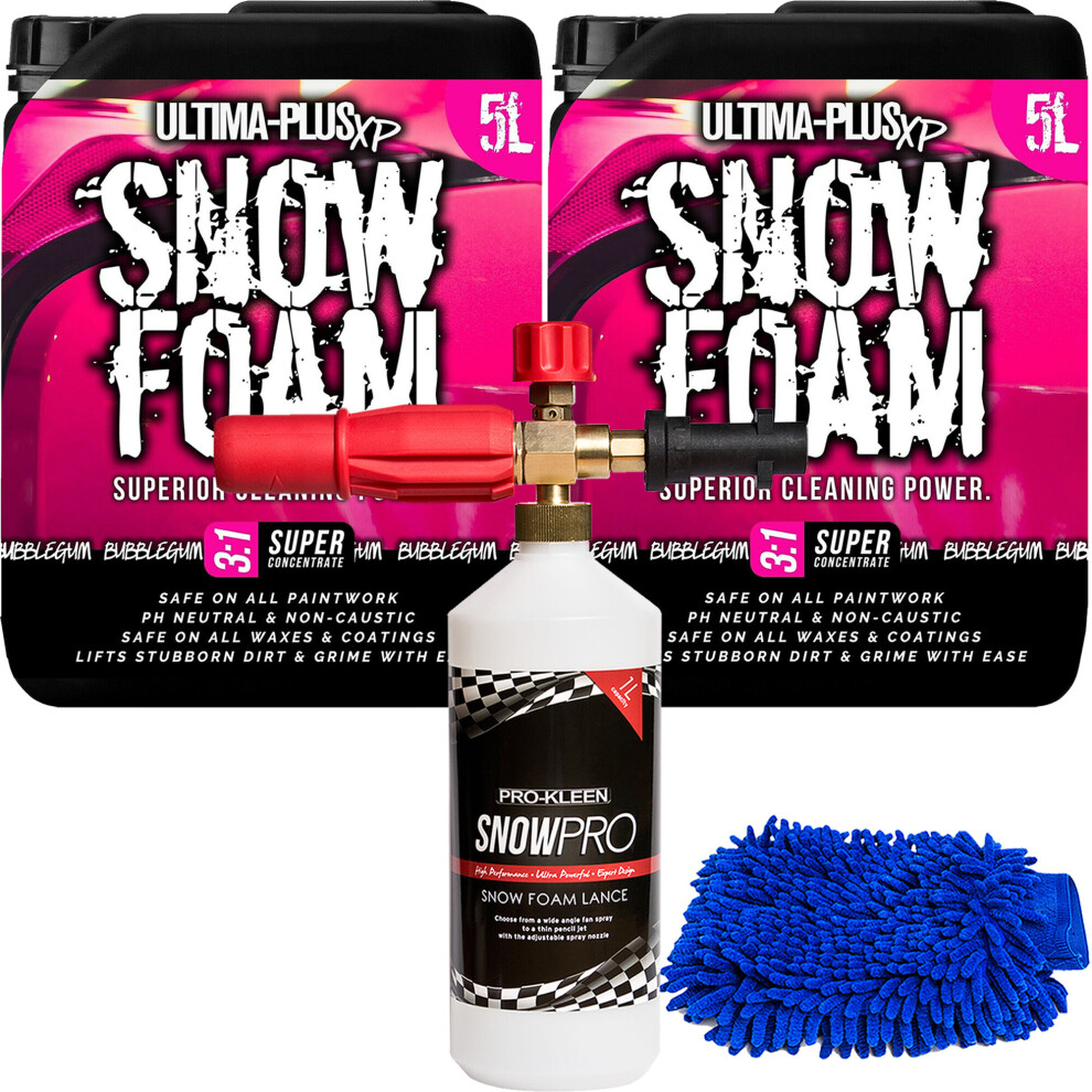 Ultima-Plus Xp (1 X Prokleen Karcher Lance & Mitt) Ultima Plus Bubblegum Snow Foam 10L Detailing Kits