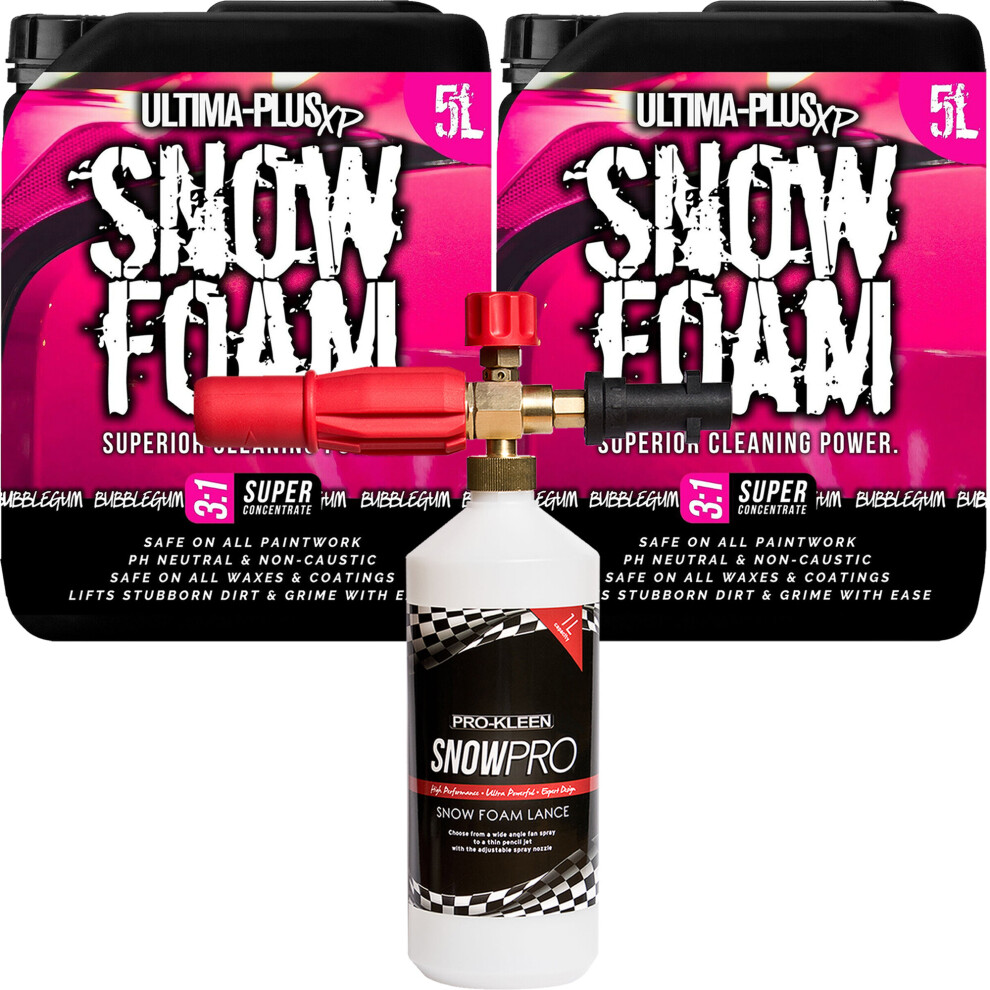 Ultima-Plus Xp (1 X Prokleen Karcher Lance) Ultima Plus Bubblegum Snow Foam 10L Detailing Kits