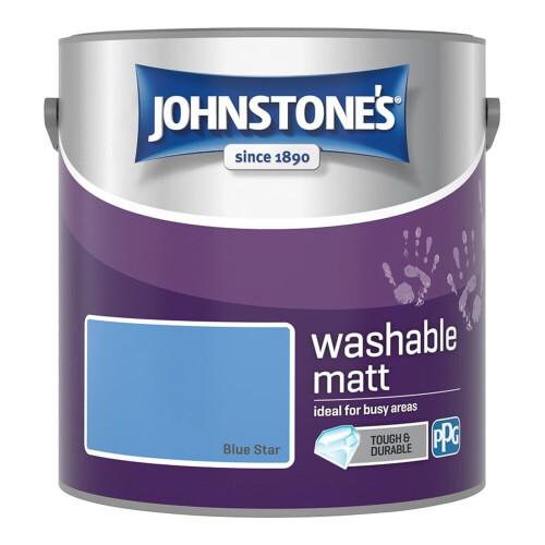 Johnstone's Johnstones Washable Matt Wall Emulsion Paint 2.5l Blue Star
