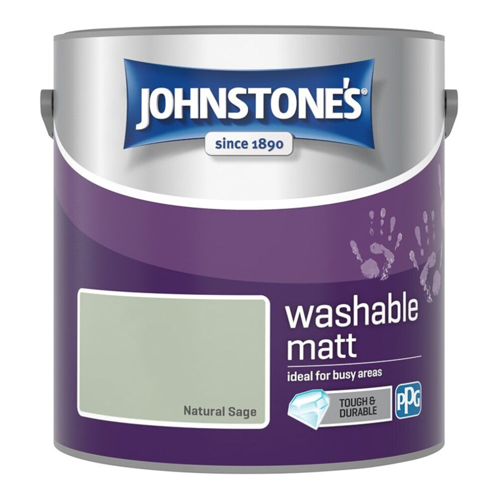 Johnstones Washable Matt Wall Emulsion Paint 2.5l Natural Sage