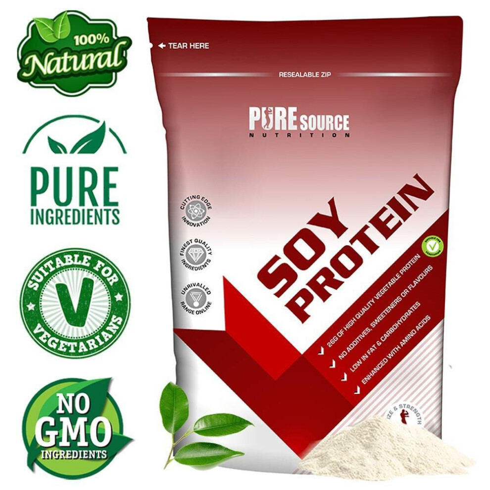 Pure Source Nutrition (Banana, 500G) Soy Protein Isolate Powder Natural Vegan Flavoured