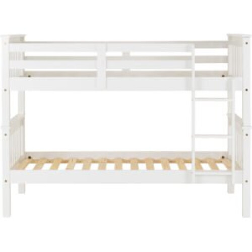 Seconique Neptune Single 3ft Bunk MDF Bed Frame White With Pine Slats 2