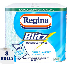 Regina Blitz Household Towel, 8 Rolls, 560 Super-Sized Sheets