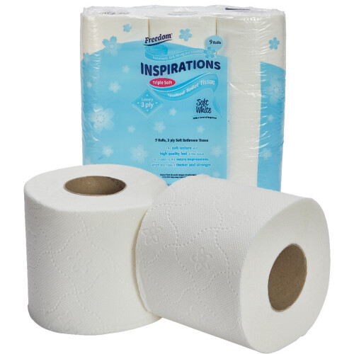 Freedom 90 Rolls 3 Ply Soft White Toilet Paper Roll 1