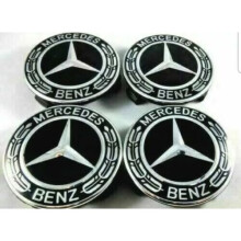 MERCEDES BLACK ALLOY WHEEL CENTRE CAPS A B C E S CLASS AMG 75MM