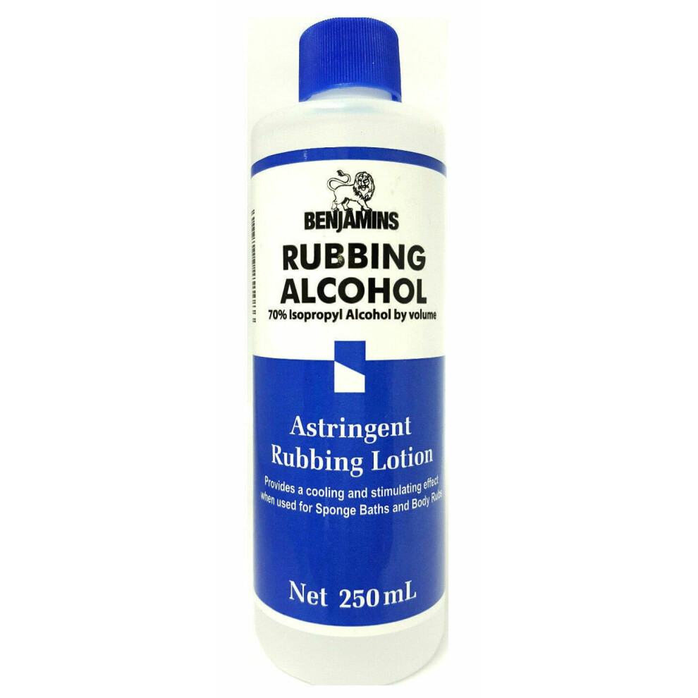 Benjamins Rubbing Alcohol 70% Isopropyl Alcohol 250ml