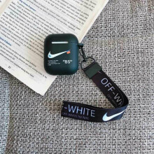 (Black, Apple Airpods Gen 1 & 2) Off White Nike Airpods Case Airpods 1 & 2 Airpods Pro Lanyard included Ships from UK