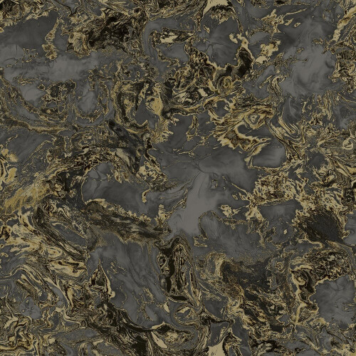 DEBONA Debona Liquid Marble Black Gold Wallpaper 6357