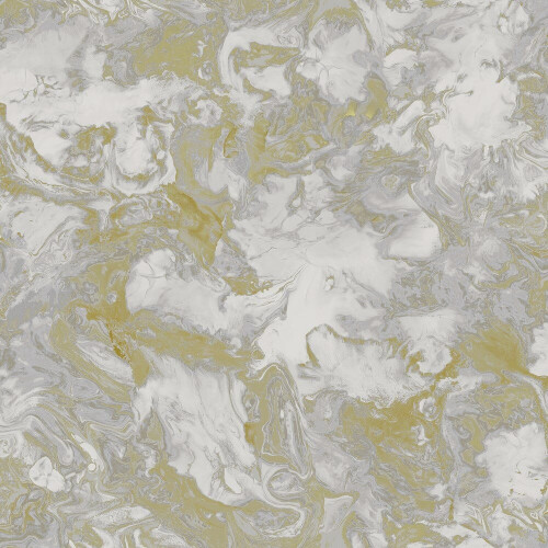 DEBONA Debona Liquid Marble Yellow Grey Wallpaper 6361