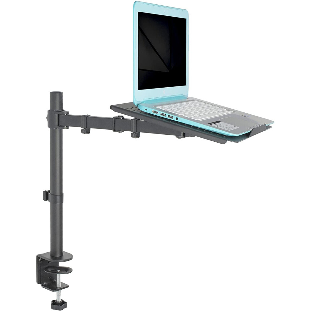 Vivo Single Laptop Notebook Desk Mount Stand - Fully Adjustable Extension With C Clamp (Stand-V001l)
