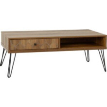 Ottawa 1 Drawer Coffee Table MDF Drawer Base Medium Oak Effect/Black