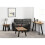 Seconique Quebec Wave Edge Coffee Table Metal -Medium Oak Effect/Black 11
