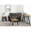 Seconique Quebec Wave Edge Coffee Table Metal -Medium Oak Effect/Black 12