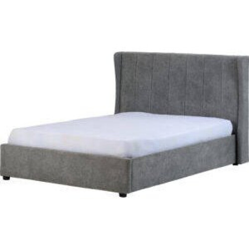 Seconique (Double4ft 6inch-135cm)Amelia Plus Storage Metal Bed Frame Dark Grey Fabric 2