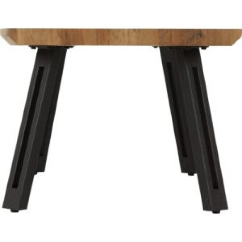 Seconique Quebec Wave Edge Coffee Table Metal -Medium Oak Effect/Black 2
