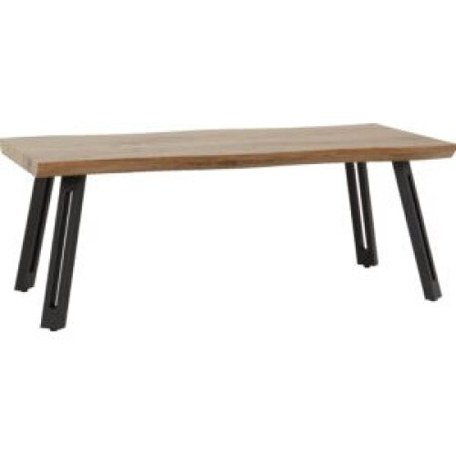 Seconique Quebec Wave Edge Coffee Table Metal -Medium Oak Effect/Black