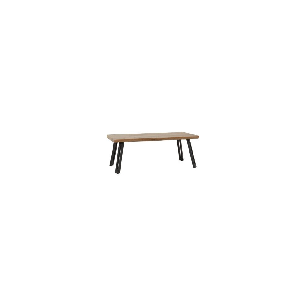 Quebec Wave Edge Coffee Table Metal -Medium Oak Effect/Black