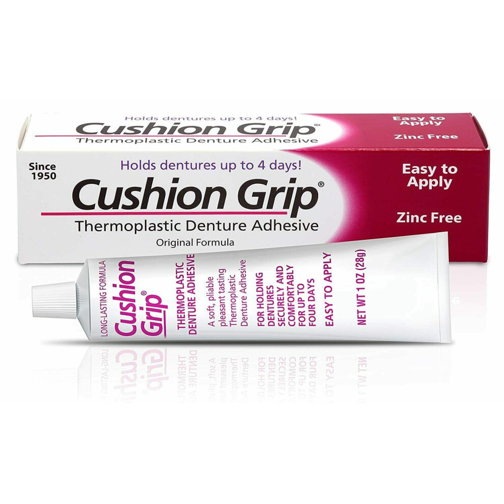 Cushion Grip - A Soft Pliable Thermoplastic Denture Adhesive (1-PK