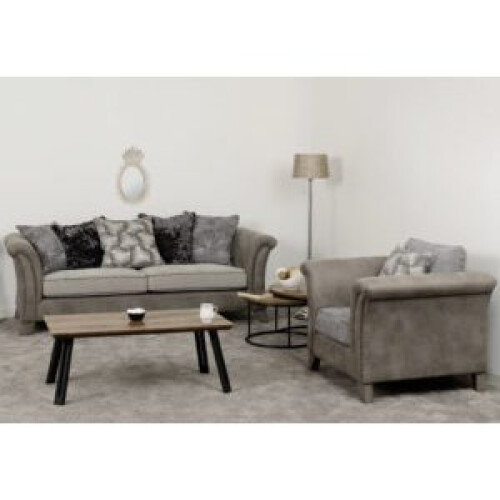 Seconique Quebec Round Coffee Table Set Metal Plastic Feet-Medium Oak Effect/Black 2
