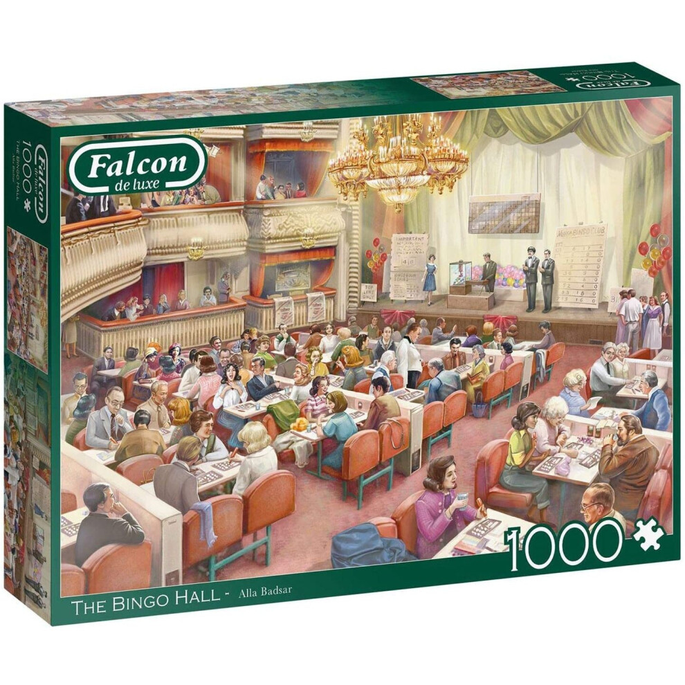 Falcon De Luxe Jumbo The Bingo Hall 1000 Piece Jigsaw Puzzle