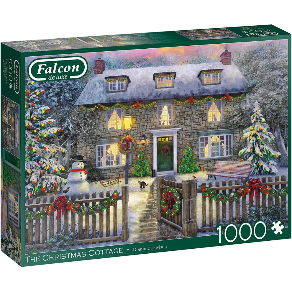 Falcon De Luxe Jumbo - The Christmas Cottage 1000 Piece Jigsaw Puzzle