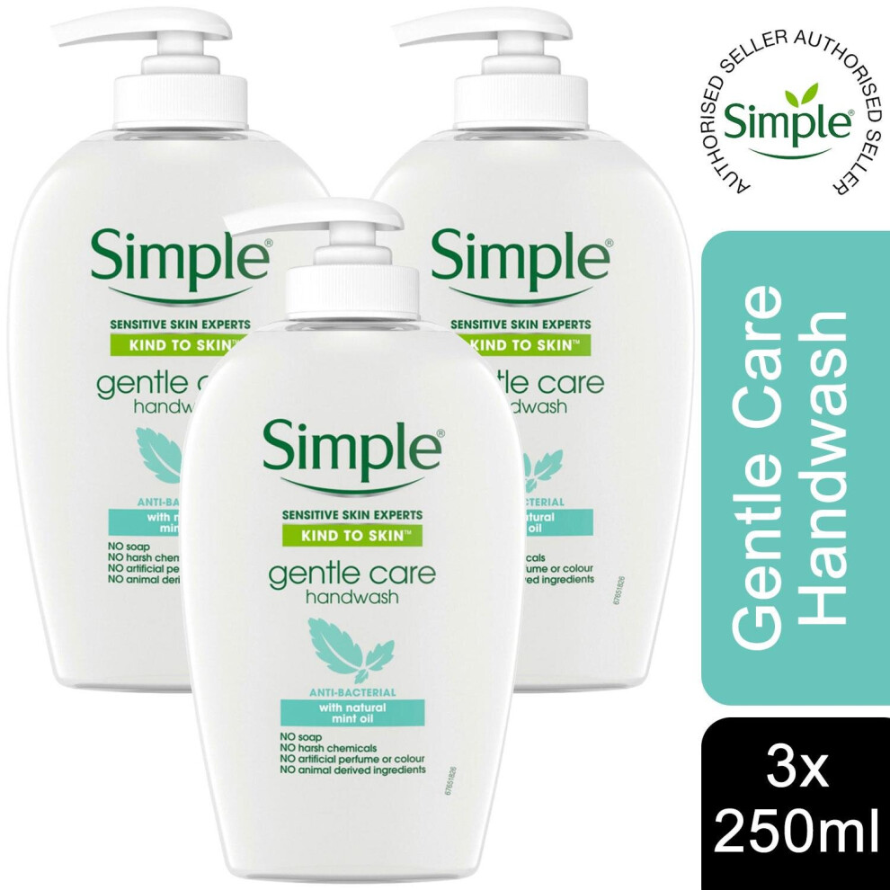 (Buy 3: Gentle Care) 3pk 250ml Simple Kind To Skin Sensitive Hand Wash