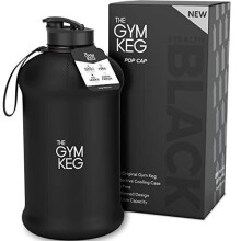 The Gym Keg Sports Water Bottle (2.2 L) Insulated Sleeve | Leakproof | Carry Handle | Fitness, Exercise, Large Gym Water Bottles | Ecofriendly, BPA