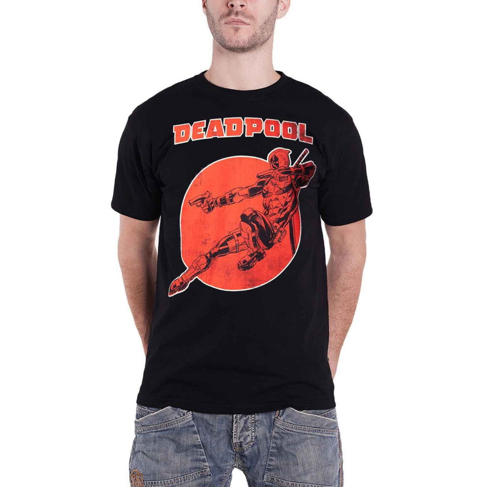 (XL) Deadpool T Shirt Stance Vintage Distressed new Official Marvel Mens Black