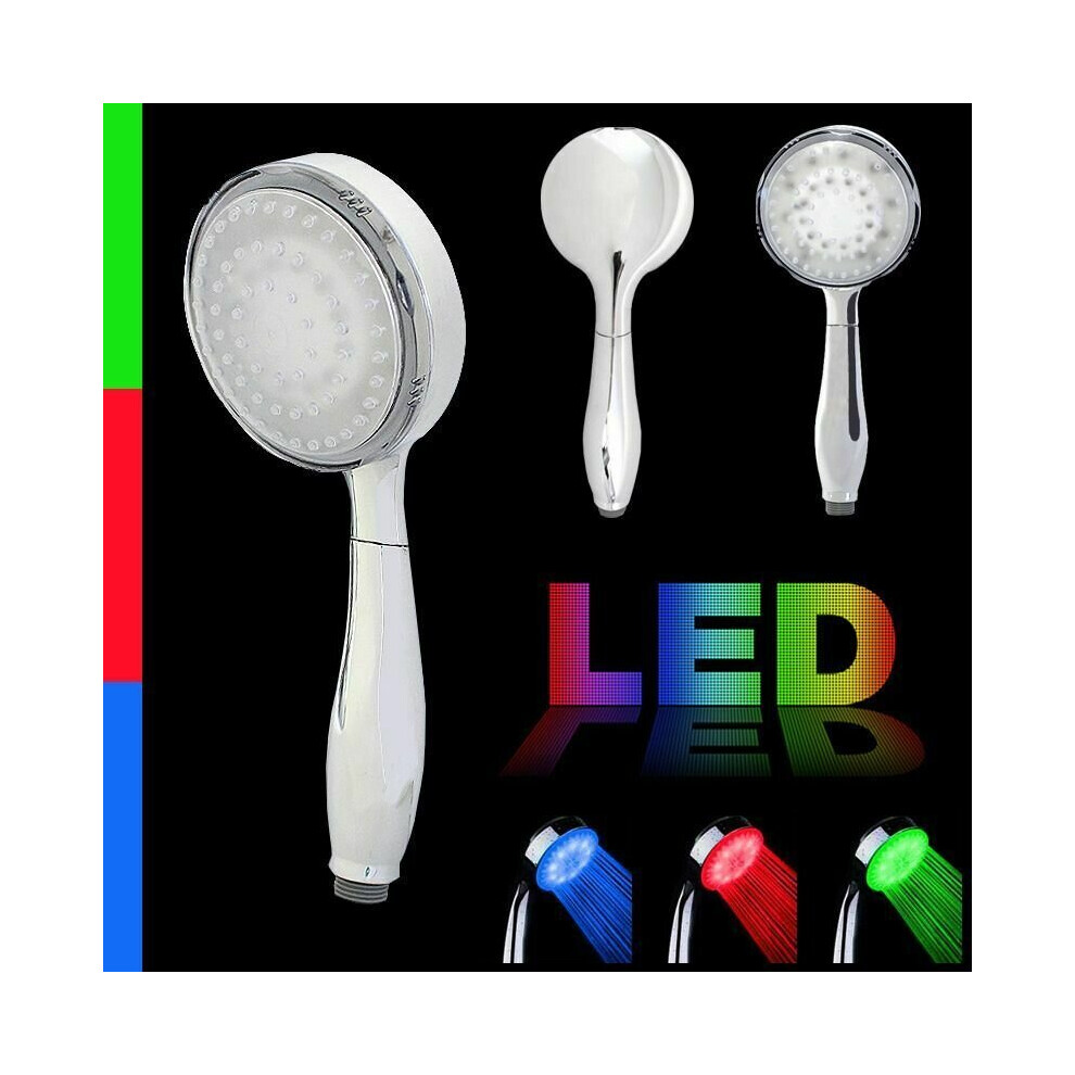 LED Shower Handset in Chrome | Single One Function Mode | No Batteries Required