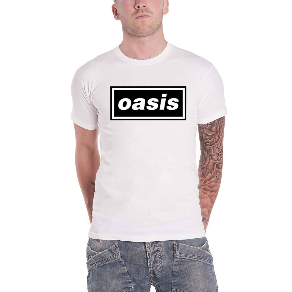 Oasis T Shirt Decca Logo new Official Mens White