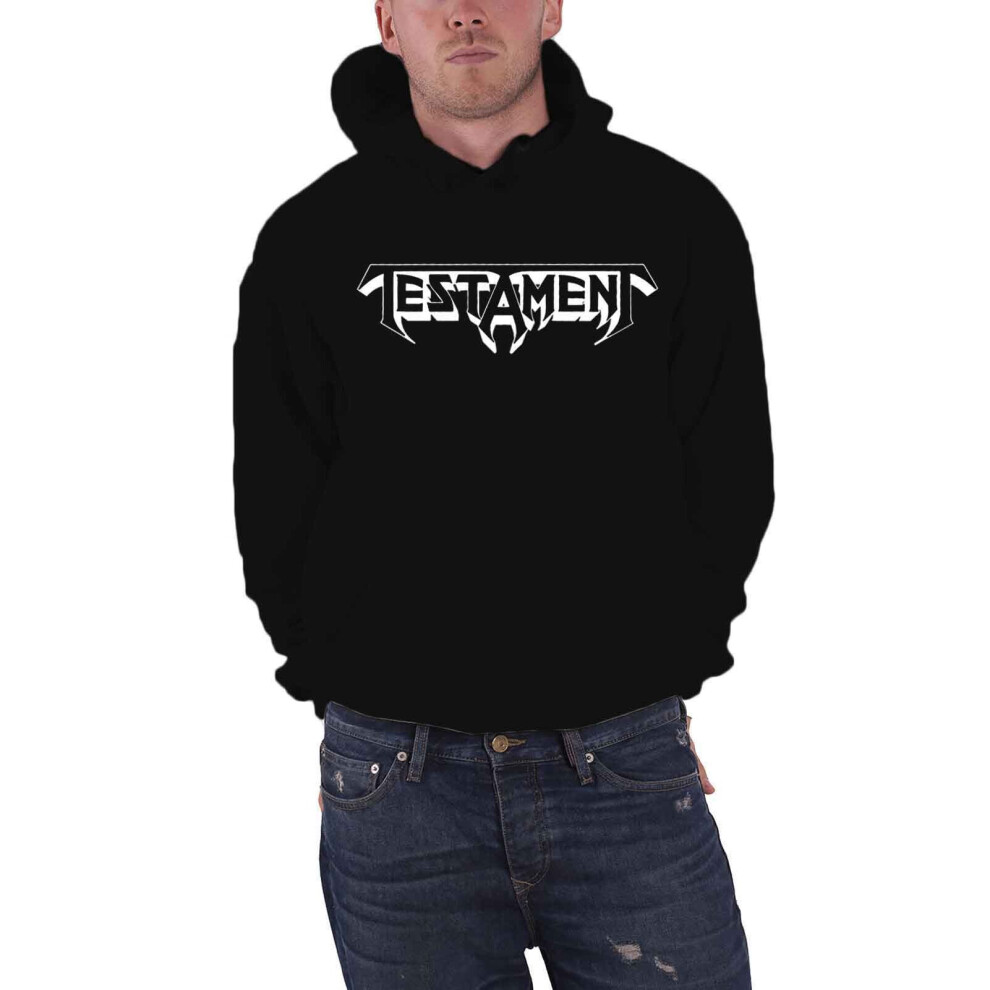 (M) Testament Hoodie Bay Area Thrash Band Logo new Official Mens Black Pullover