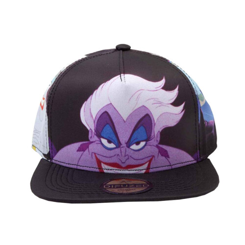 Disney Little Mermaid Baseball Cap Ursula All over print Official Disney Black Snapback