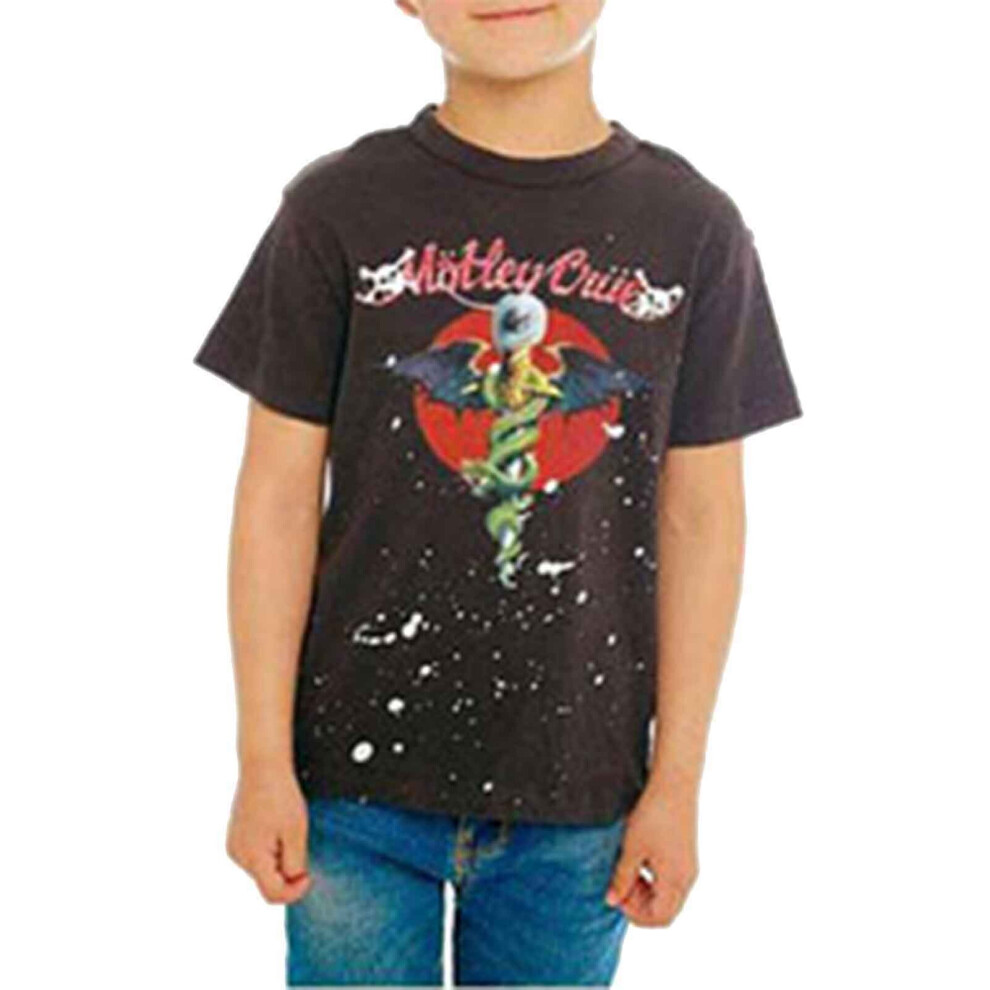 (Medium (7/8 Yrs)) Motley Crue Kids T Shirt Feelgood Red Circle new Official Black Ages 5-14 yrs