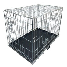 HugglePets Dog Cage with Plastic Tray - Silver, Small