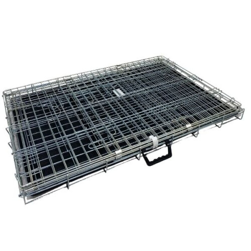 HugglePets HugglePets Dog Cage with Plastic Tray - Silver, Small 2