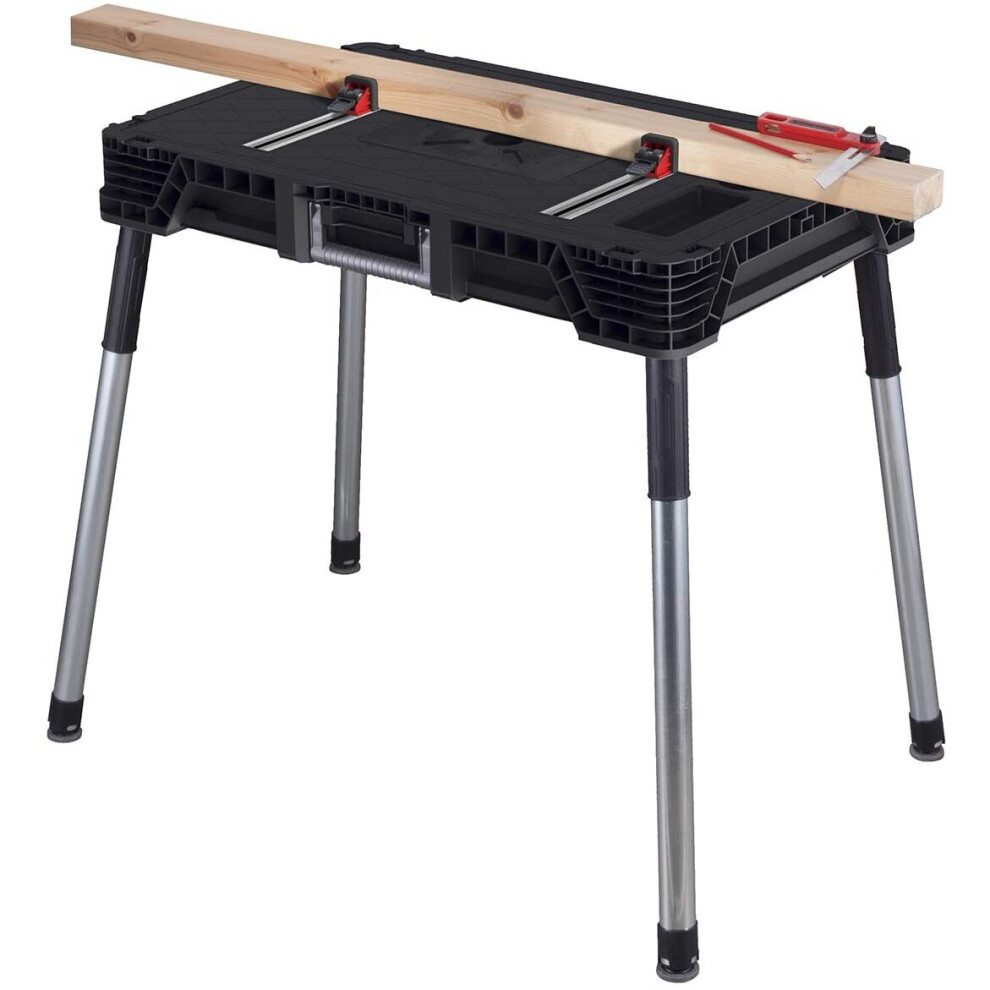 Keter Jobmade Portable Work Bench and Miter Saw Table for Woodworking