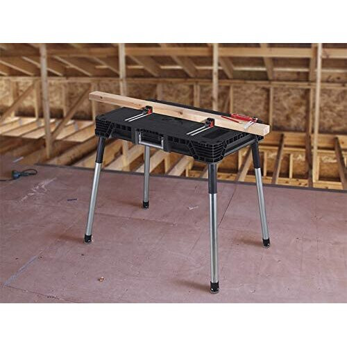 Keter Keter Jobmade Portable Work Bench and Miter Saw Table for Woodworking 2